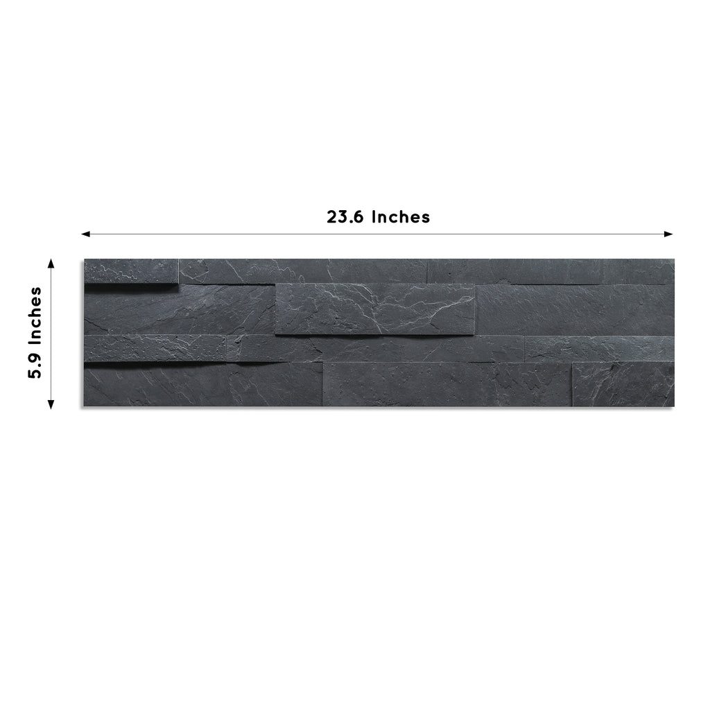 Shuttle Grey Shuttle Grey 3D Peel & Stick Self-Adhesive Real Stone Tiles | Stone ...